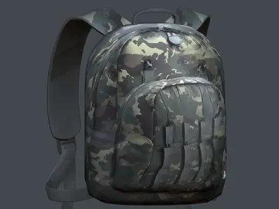 Backpack military combat Black baggage Low-poly  Low-poly 3D model purchase