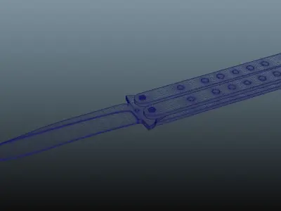 Butterfly Knife Rusty Free 3D model