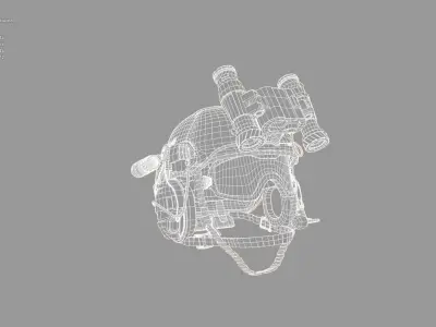 Tactical Military Helmet 3D Model  With Night Vision Mic Goggles 3D model