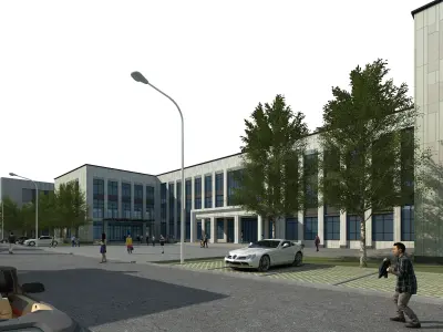 Industrial buildings factories industrial parks 3D model buy