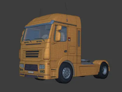 Generic Heavy Truck - Tractor - Head -- Semi Trailer 3D model
