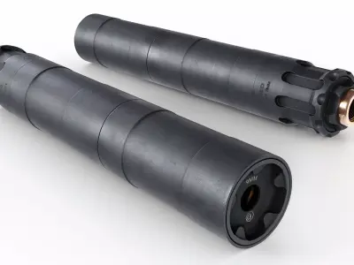 Rugged Suppressors Obsidian 9mm Handgun Suppressor Low-poly 3D model