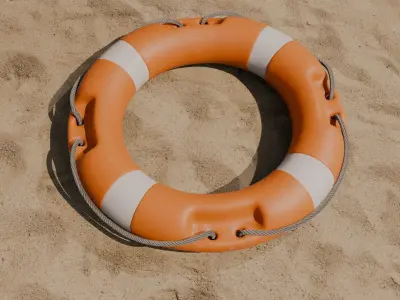 Lifebuoy Ring Life Preserver Low-poly 3D model