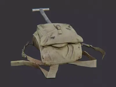 US 1928 haversack with shovel Low-poly 3D model