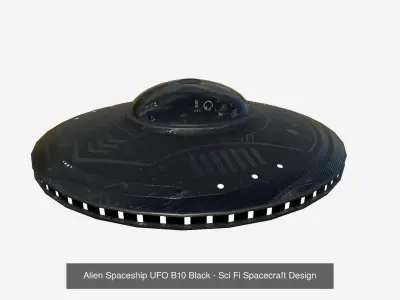 10 Alien Spaceships UFO Collection J Black - Spacecraft Design 3D Model Pack