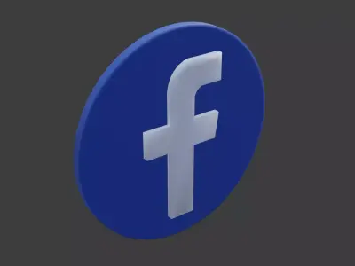 facebook logo 3D model