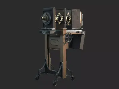 Old-fashioned photography equipment camera 3D model