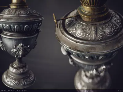 Vintage Kerosene Lamp - Game-Cinematic Ready PBR Prop 3D model