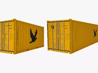 Dry Van Shipping Containers 3D Model Pack