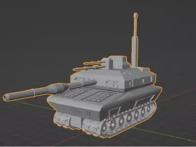 3d military tank model 3D model