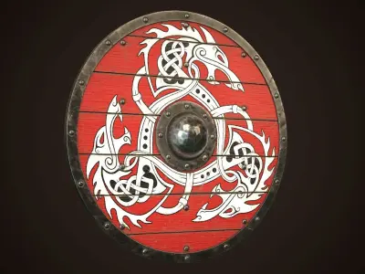 Viking Shield 34 Low-poly 3D model