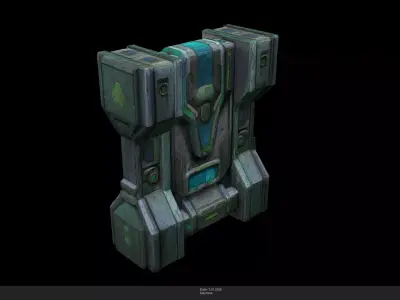 Stylized Sci-Fi Power Core - Game Ready - AI Low-poly 3D model