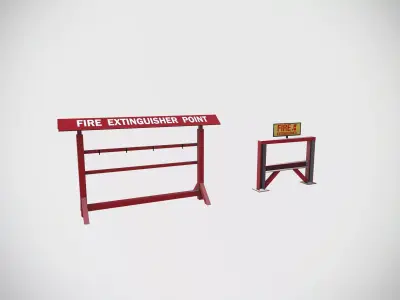 Fire extinguisher point Low-poly 3D model