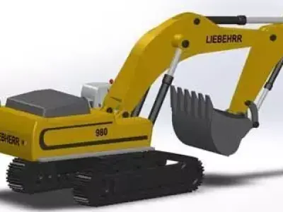 Excavator SolidWorks 3D Model with Parts and Assembly 3D model