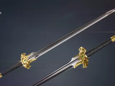 Fantasy Sword Low-poly 3D model get