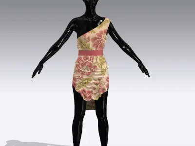  Woman Cloth Dress Low-poly 3D model get