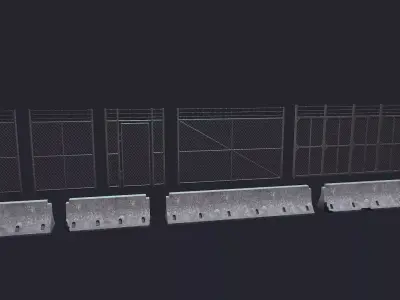Fence Low-poly 3D model