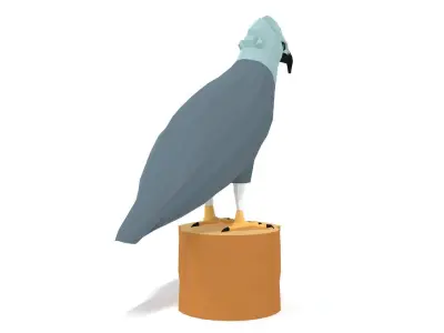 Low Poly Cartoon Harpy Eagle  Low-poly 3D model