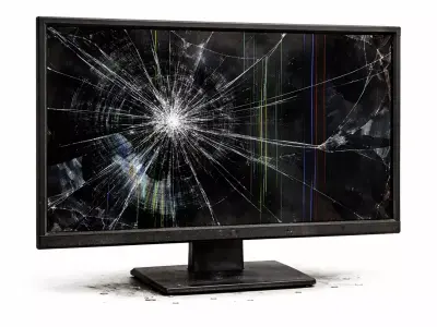 Broken Monitor Screen - Damaged LCD Display - Low Poly PBR Low-poly 3D model