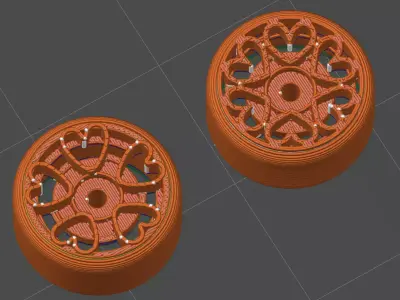 Custom HEART WHEELS in HW scale 3D print model