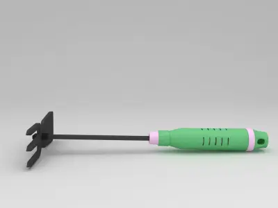 Garden hand spade fork 3d model  3D model