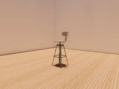 Industrial High Chair - Vintage Loft Style Bar Stool  3D model