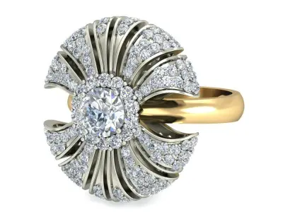 Elegant Antique Silver Ring for Women 3D print model