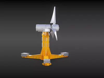 Tidal Power Turbine 3D model