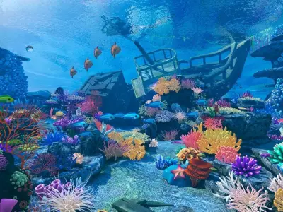 Cartoon Underwater Scene 3D model purchase
