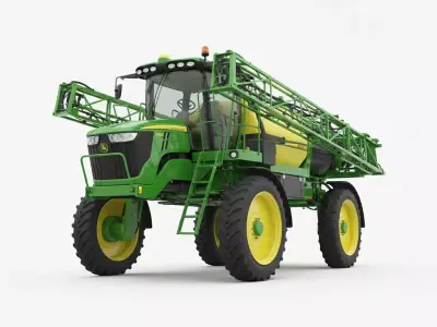 Industrial Agricultural Self Propelled Sprayer Low-poly 3D model
