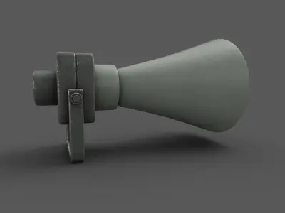 Vintage Alarm Siren Low-poly 3D model