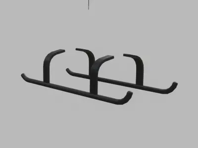 Low Poly Helicopter bike rack hanging 3D model