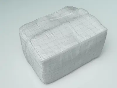 used cardboard box sent by courier Low-poly 3D model