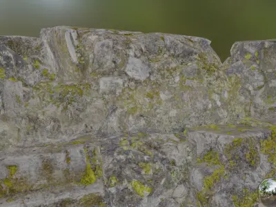 realistic rock mantle  Low-poly 3D model