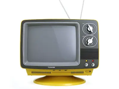 Retro Portable TV TOSHIBA Blackstripe 3D model