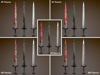 Long Sword Low-poly 3D model purchase