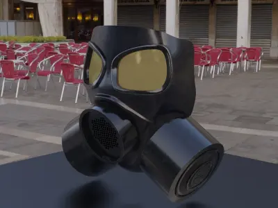 Military Gas Mask Low-poly 3D model