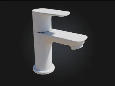 Sleek Chrome Faucet Modern Minimalist Fixture for Contemporary  3D model