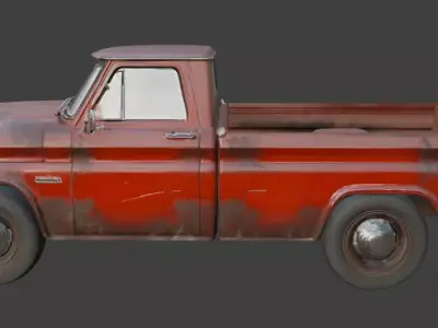 Vintage Rusty Pickup Truck 3D Model 3D model buy