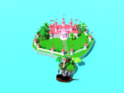 Sea Castle Environment 3D model