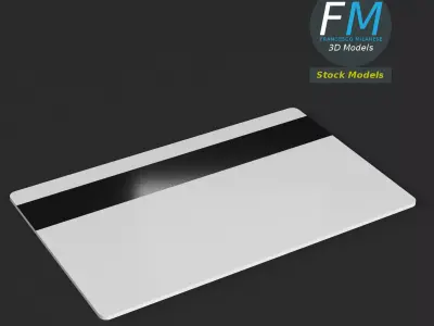 Plastic card with magnetic strip Low-poly 3D model