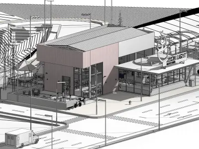 Cafeteria Native Revit Model Free 3D model