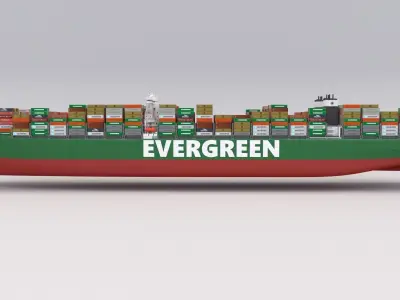 Ever Given Evergreen Container Ship 3D model