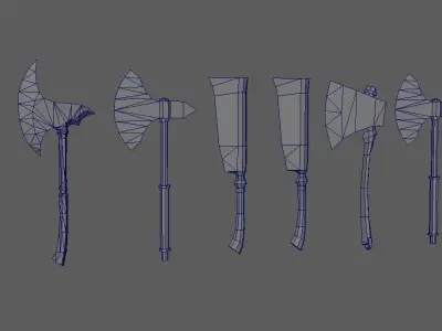 weapon axe Low-poly 3D model purchase