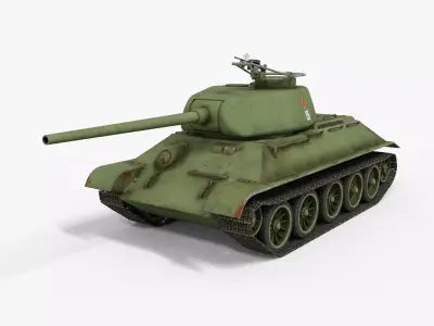 T-34 Medium WW2 Tank  Low-poly 3D model