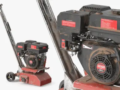 Gas Powered Surface Planer Red Used 3D model