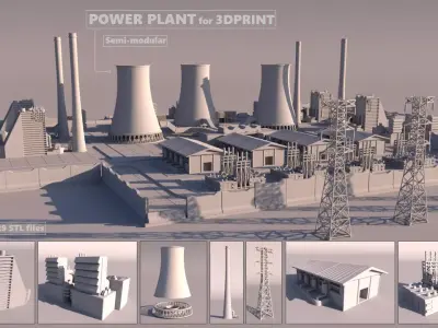 Power Plant for 3D print 3D print model
