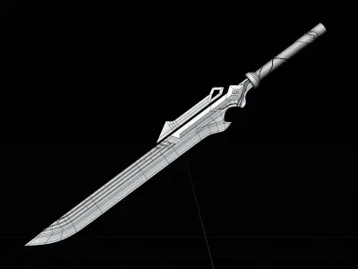 Simple lowpoly fantasy sword modeling Low-poly 3D model get