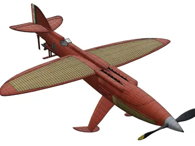 Piaggio-Pegna Pc7 Low-poly 3D model