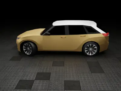 Low Poly Modern Generic Full-Sized Sedan Low-poly 3D model